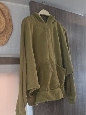 Olive Green Hooded Pullover Sweatshirt - Women FP Beach